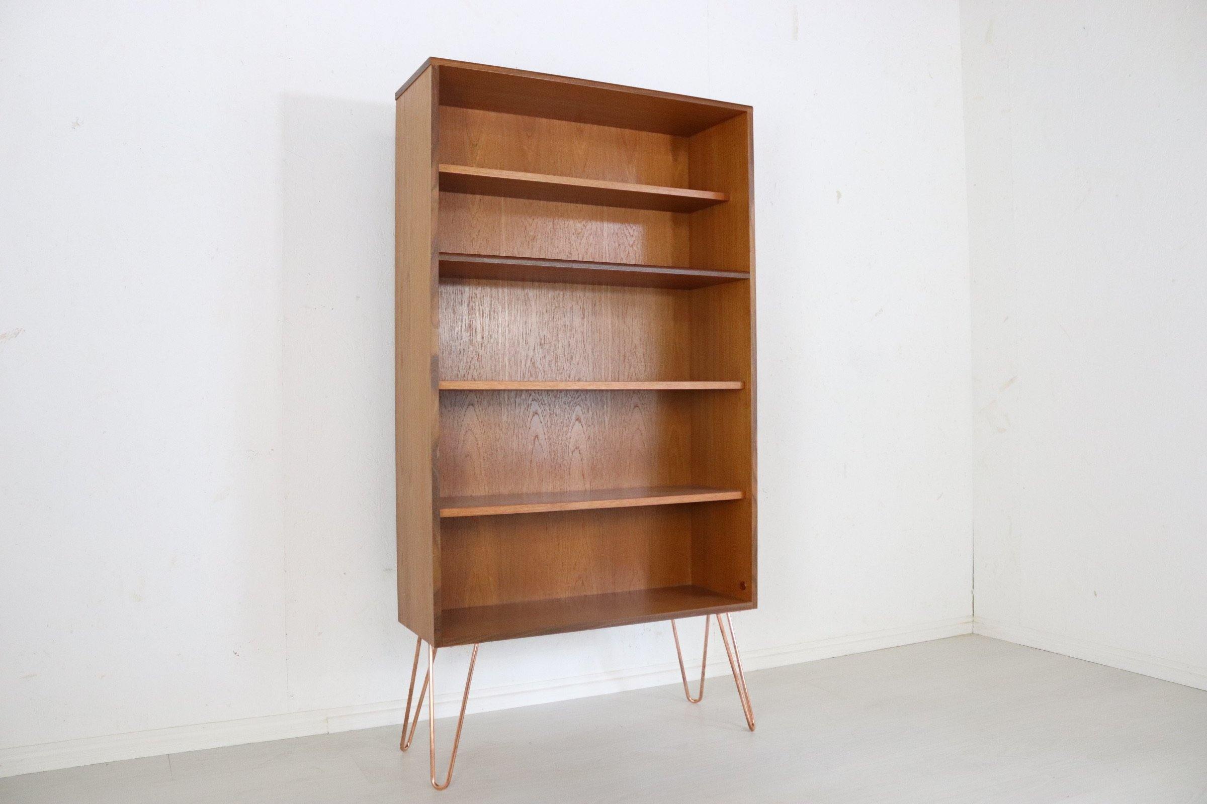 G Plan Fresco Teak Bookcase on Hairpin Legs - teakyfinders