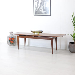 A. Younger Long Solid Afromosia Floating Top Coffee Table - teakyfinders