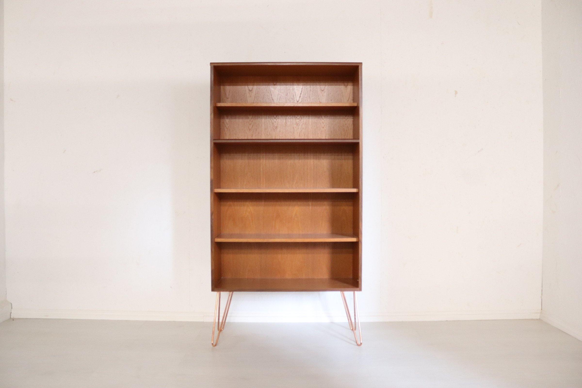 G Plan Fresco Teak Bookcase on Hairpin Legs - teakyfinders