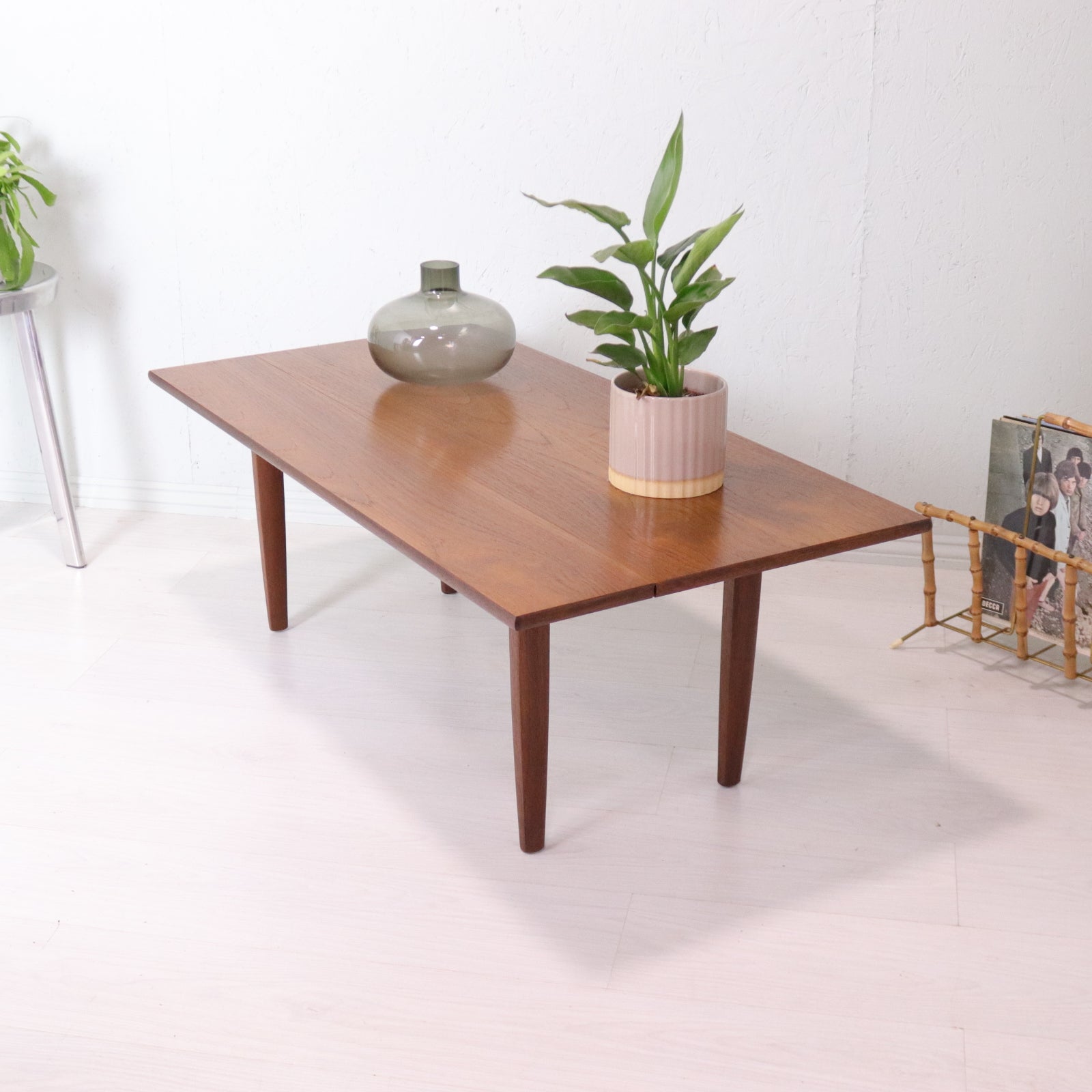 Drop Leaf Side Mid Century Teak Coffee Table - teakyfinders