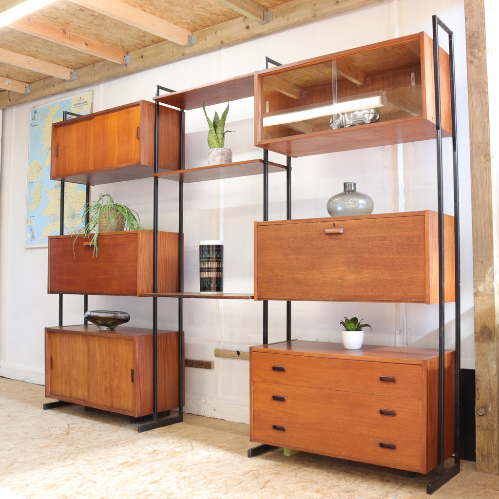 Interflex Teak Modular Wall Unit Display Storage - teakyfinders