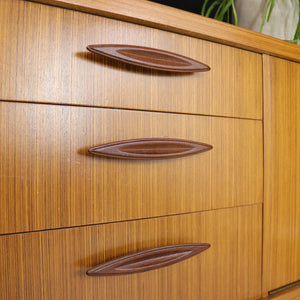 Light Teak Unusual Retro Sideboard - teakyfinders