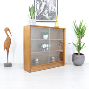 Herbert E. Gibbs Vintage Oak and Glass Display Cabinet - teakyfinders