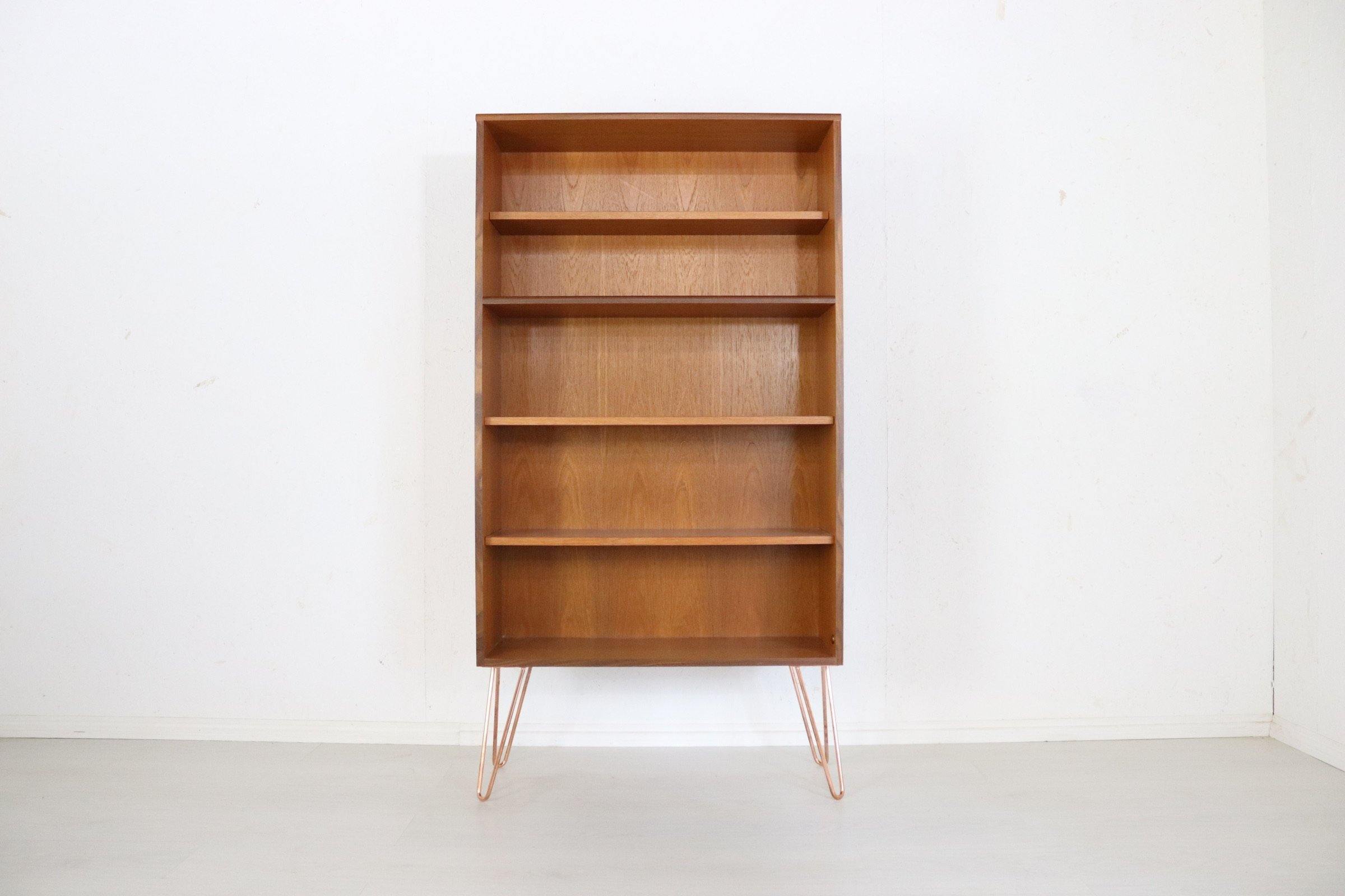 G Plan Fresco Teak Bookcase on Hairpin Legs - teakyfinders