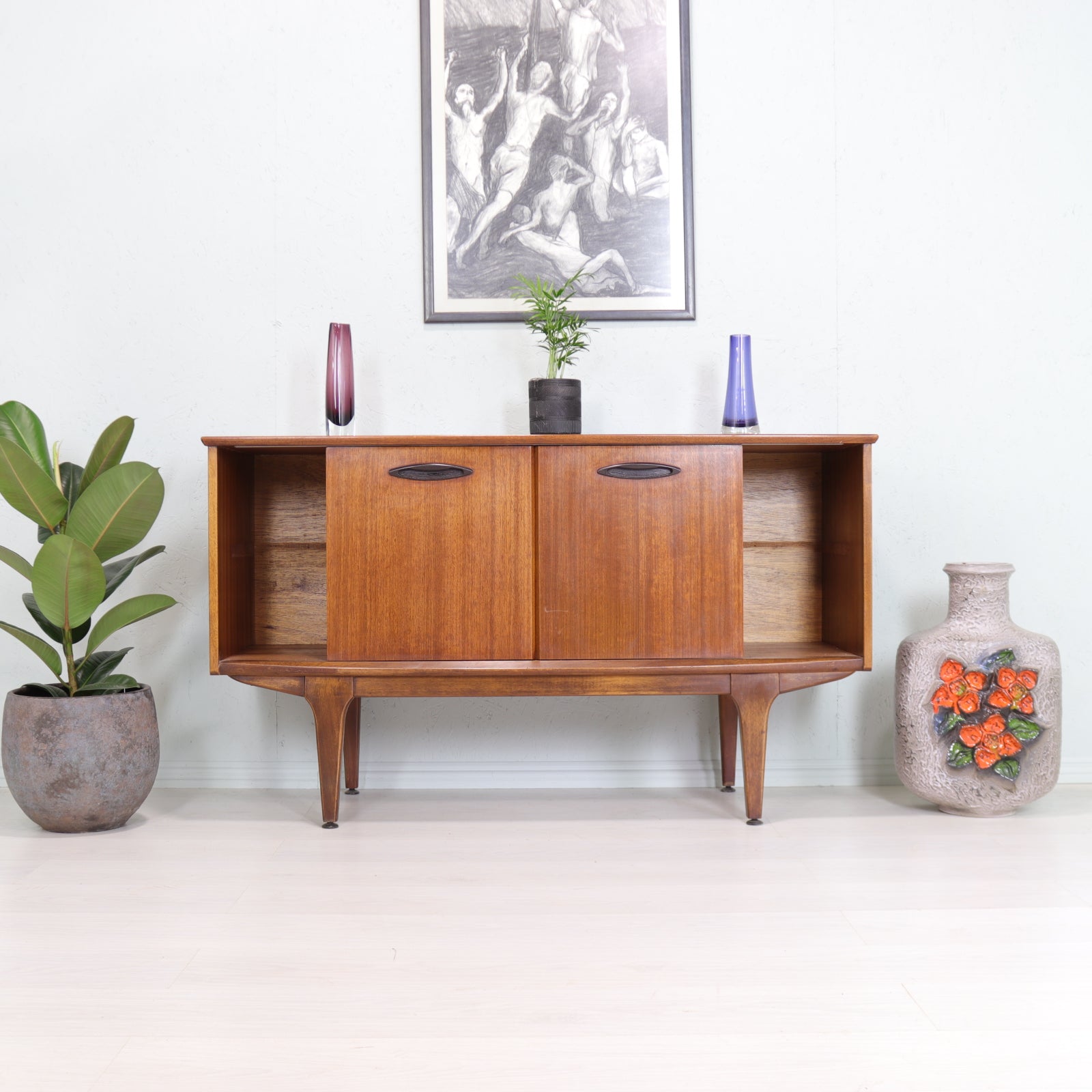 Jentique Compact Size Walnut Sideboard - teakyfinders