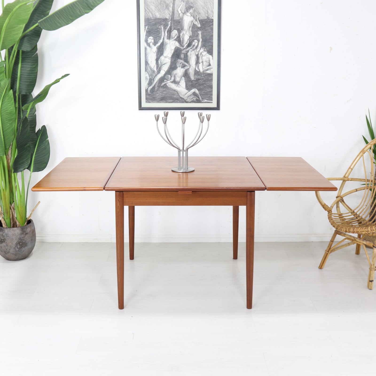 AM Ansager Mobler Small Square Teak Dining Table - teakyfinders