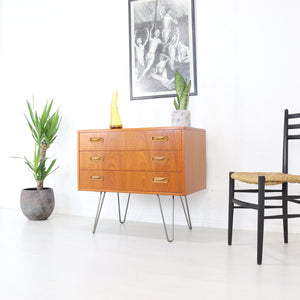 G plan Fresco Teak Chest of Drawers on Hairpin Legs - teakyfinders