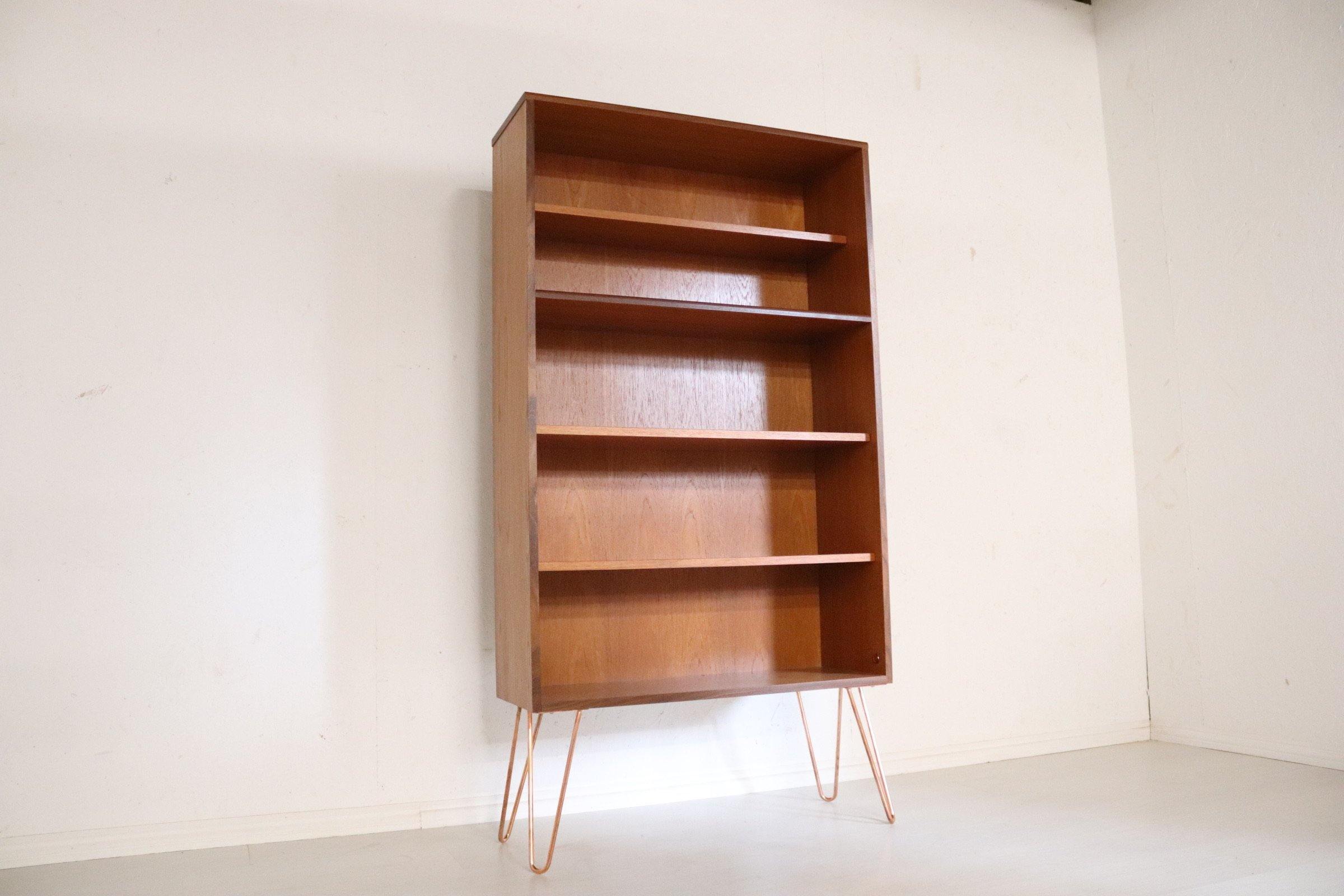 G Plan Fresco Teak Bookcase on Hairpin Legs - teakyfinders