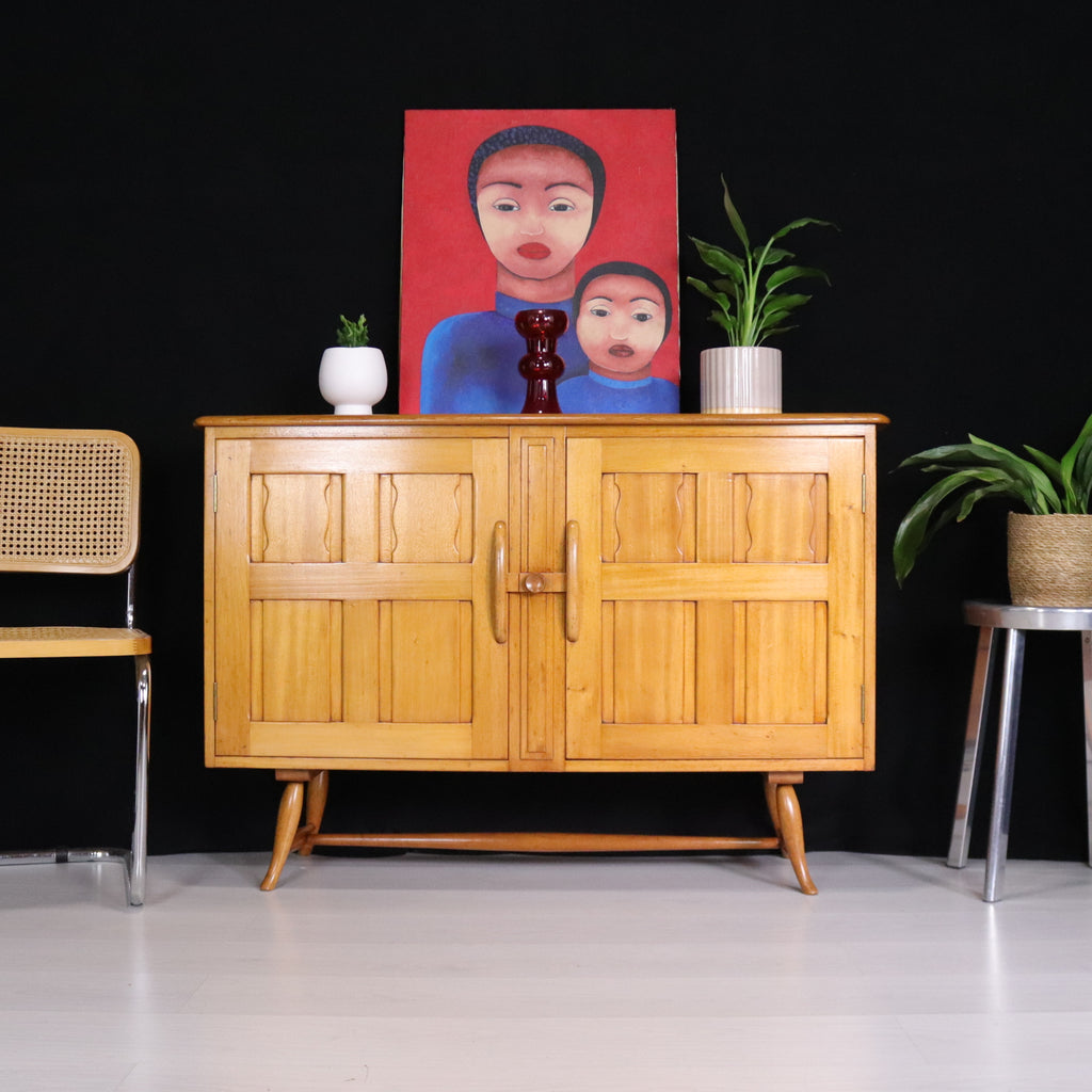 Rare Ercol Model 120 Sideboard in Blonde Finish - teakyfinders