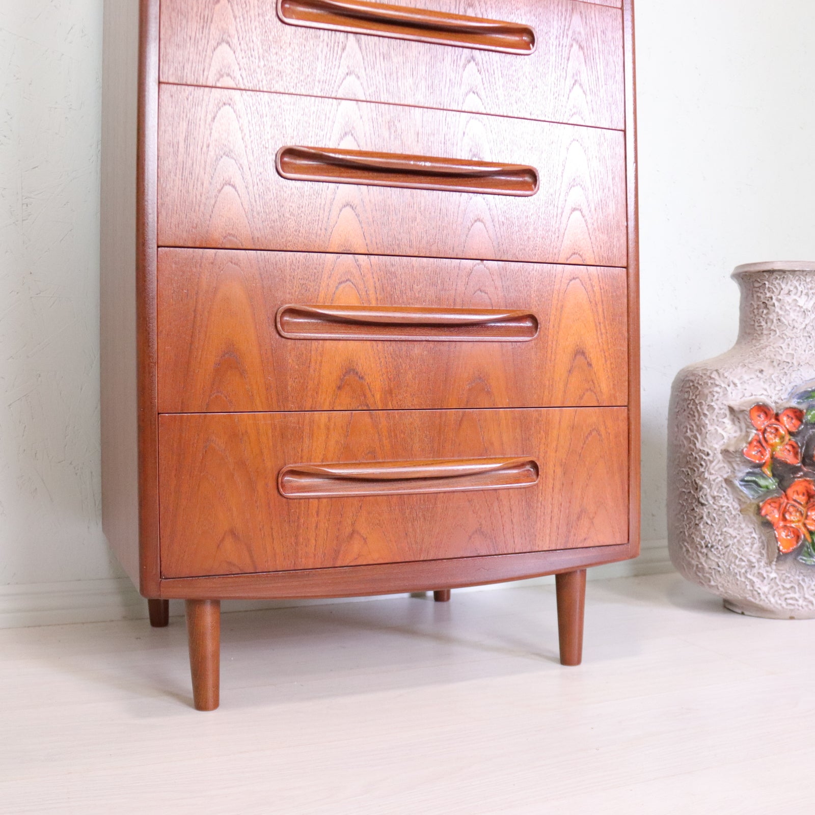 G Plan Fresco Tallboy 6 Teak Chest of Drawers - teakyfinders