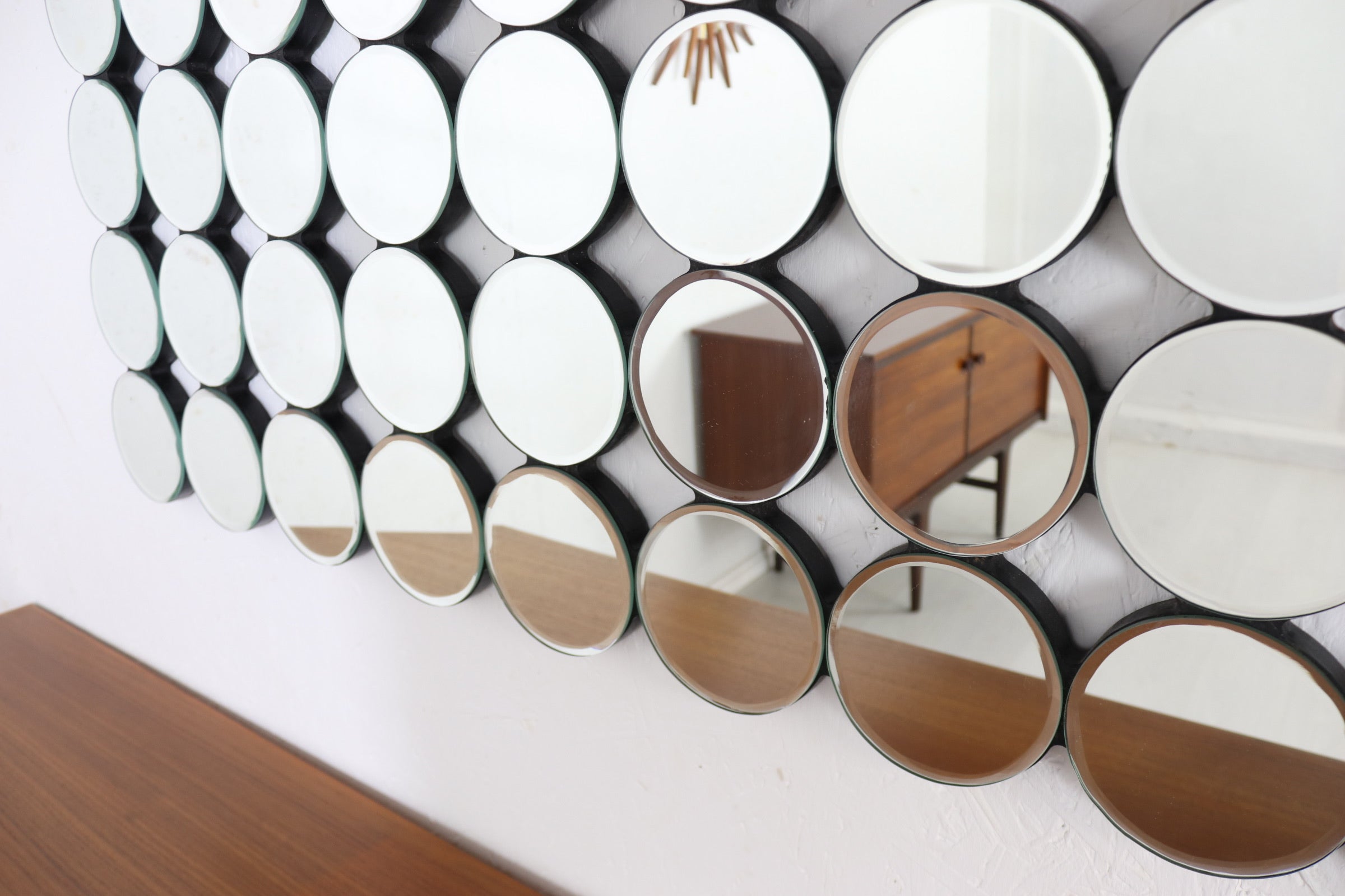 Retro Bespoke Mirror Circle Interior Design Item - teakyfinders