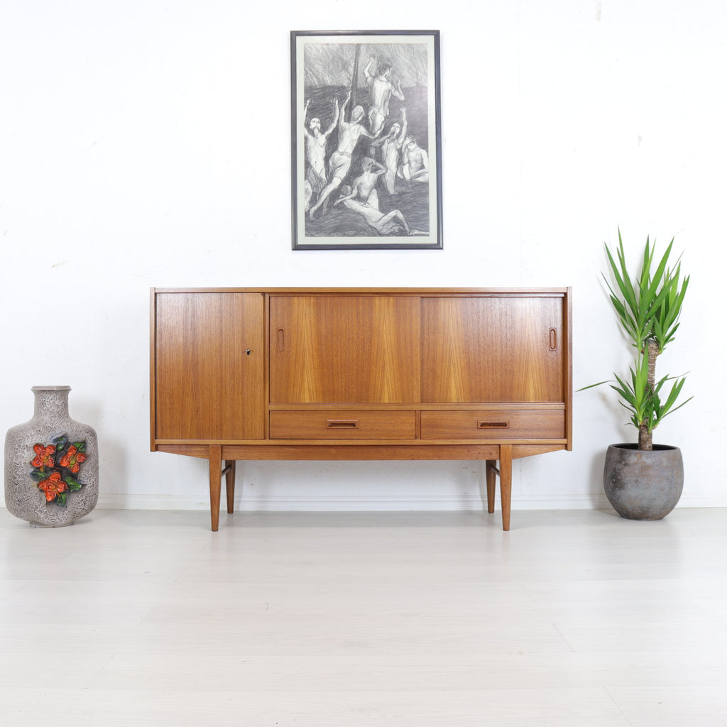 Danish Teak Sideboard with Sliding Doors - teakyfinders